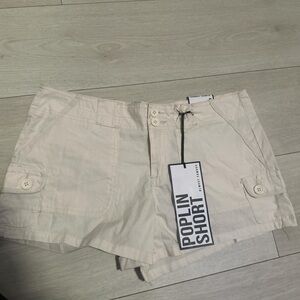 Poplin Women's Cream Shorts